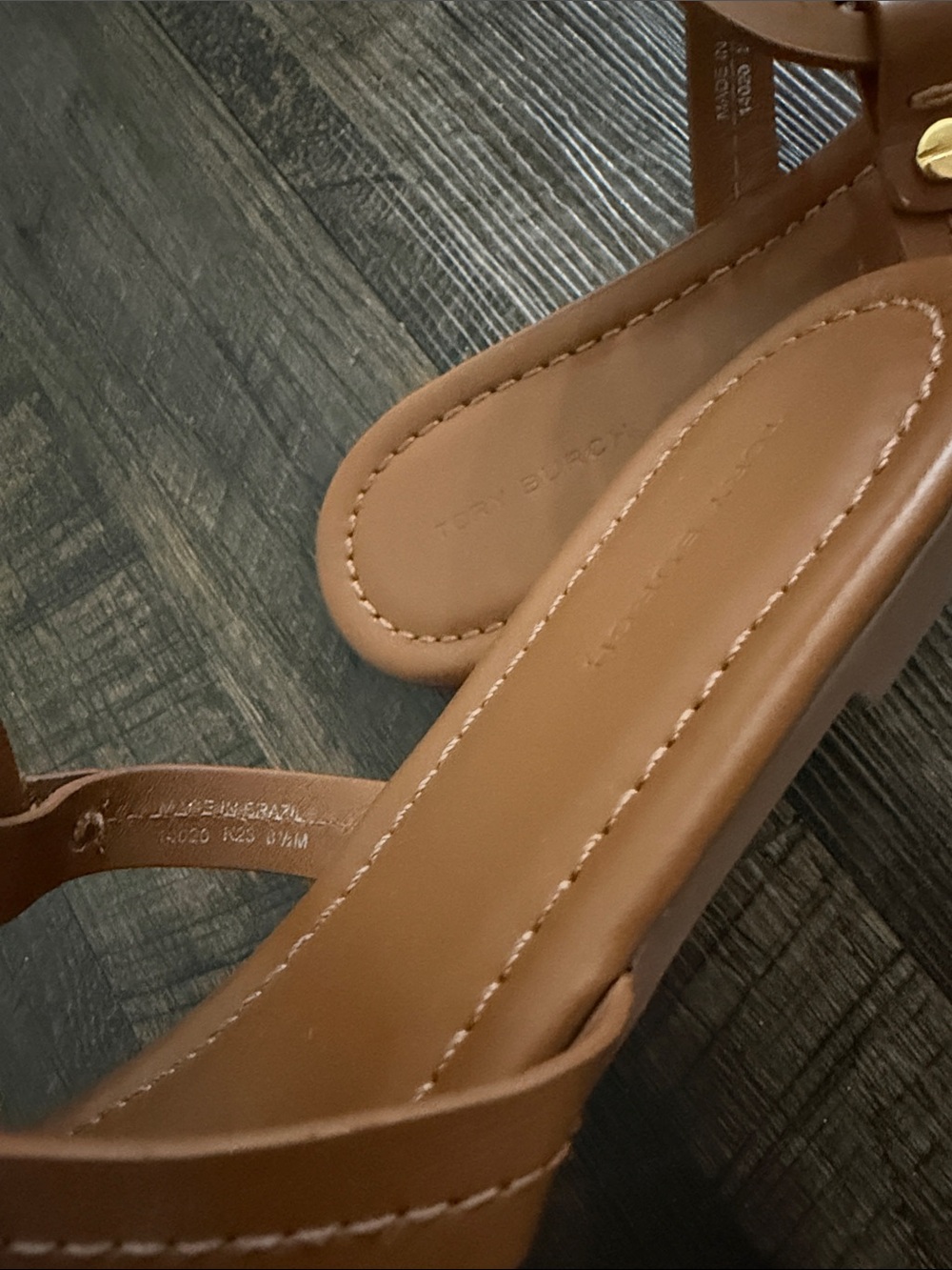 Tory Burch Brown Miller Logo Thong Sandals - Picture 5 of 6